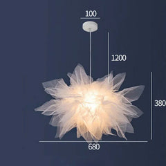 Lámpara colgante creativa de gasa blanca de estilo moderno