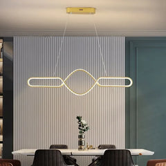 Lamparas colgantes con luz LED diseño moderno y largo para comedor