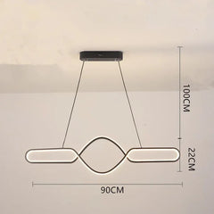 Lamparas colgantes con luz LED diseño moderno y largo para comedor