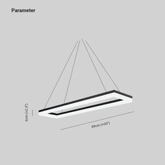 Lámpara colgante oficina led de diseño moderno rectangular