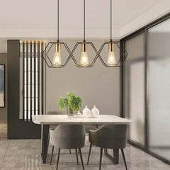 Lampara colgante comedor negra de estilo industrial y metálico