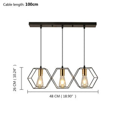 Lampara colgante comedor negra de estilo industrial y metálico