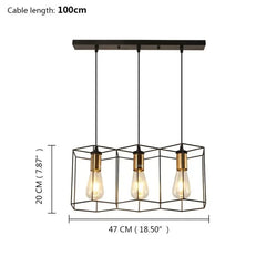 Lampara colgante comedor negra de estilo industrial y metálico