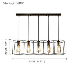 Lampara colgante comedor negra de estilo industrial y metálico