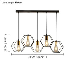 Lampara colgante comedor negra de estilo industrial y metálico