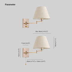 Lampara LED de Pared Plegable y de Tela para Lectura