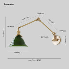 Lamparas de lectura para dormitorio diseño retro ajustable vidrio