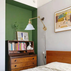 Lamparas de lectura para dormitorio diseño retro ajustable vidrio