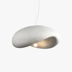 Lámpara colgante estilo nórdico LED de resina blanca para salón