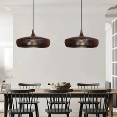 Lámpara colgante de madera estilo nórdico regulable en altura para comedor
