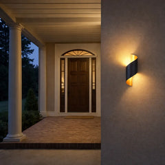 Aplique de Pared Exterior Bidireccional Espiral LED Moderno de Metal