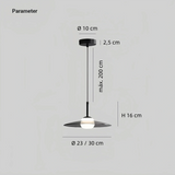 Lámpara colgante de cristal moderna LED regulable ahumada en forma de disco