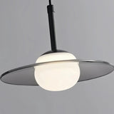 Lámpara colgante de cristal moderna LED regulable ahumada en forma de disco