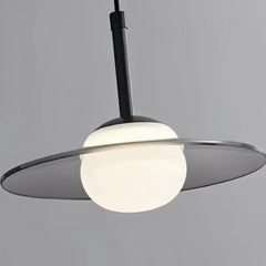 Lámpara colgante de cristal moderna LED regulable ahumada en forma de disco