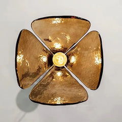 Lampara colgante vintage vidrio diseño trébol de cuatro hojas