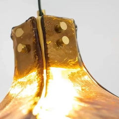 Lampara colgante vintage vidrio diseño trébol de cuatro hojas