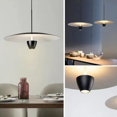 Plafon led comedor diseño de disco negro