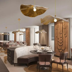 Lámpara Colgante Nórdica Hoja Loto para Salón