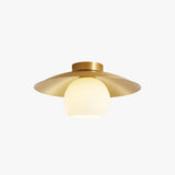 Lampara de Techo LED Nordic de Latón y Vidrio para Pasillos, Ø 33 cm