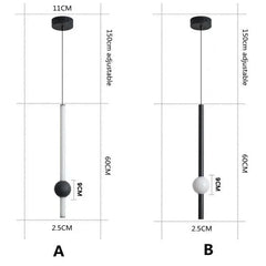 Lámparas para habitación diseño lineal creativo de cabecera negra