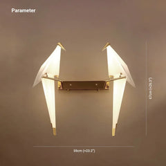 Apliques para dormitorio de matrimonio diseño en forma de grulla