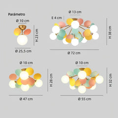 Lámpara de techo infantil LED regulable de diseño colorido para dormitorio