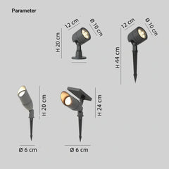 Foco Estaca Jardin LED Orientable Moderno de Metal para Exterior