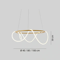 Lámpara colgante de diseño moderno para comedor LED regulable circular