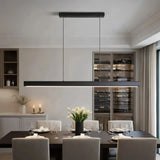 Lámpara lineal colgante minimalista LED regulable en altura para isla de cocina