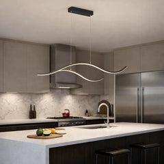 Lámpara Colgante Moderna de Diseño Onda Regulable LED para Isla de Cocina
