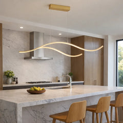 Lámpara Colgante Moderna de Diseño Onda Regulable LED para Isla de Cocina