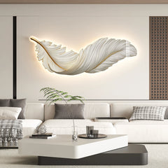 Aplique de Pared LED Moderno en Forma de Pluma Horizontal – Lámpara Decorativa para Dormitorio y Salón