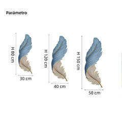 Aplique LED de pared moderno con diseño de pluma vertical para dormitorio