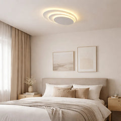 Plafon Techo Moderno de Diseño LED Regulable Blanco Diámetro 50 cm para Dormitorio