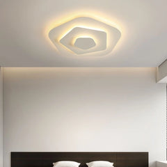 Plafon Techo Moderno de Diseño LED Regulable Blanco Diámetro 50 cm para Dormitorio