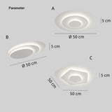 Plafón de techo moderno blanco LED regulable con diseño de tres capas para dormitorio