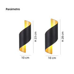 Aplique bidireccional para exterior LED IP65 con diseño moderno en espiral
