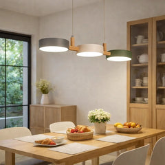 Lámpara Colgante Tres Luces LED Regulable en Altura Estilo Nórdico para Comedor