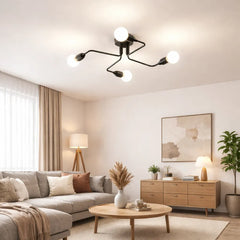 Lampara de Techo Sputnik Industrial Metal Negra para Salón