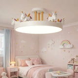 Lámpara de techo Unicornio macaron con LED regulable para dormitorio