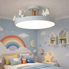 Lámpara de techo Unicornio macaron con LED regulable para dormitorio