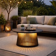 Lampara Exterior de Pie Solar Moderna de Metal Negra para Terraza