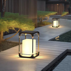 Lámpara solar exterior de pie LED rectangular IP65 para terraza