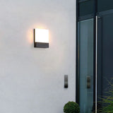 Aplique con sensor de movimiento para exterior LED negro rectangular IP65