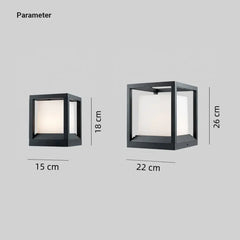 Sobremuro solar exterior LED moderno cuadrado para jardín