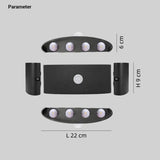 Aplique de pared exterior bidireccional con sensor de movimiento, 8 LEDs y IP65
