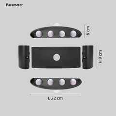 Aplique de pared exterior bidireccional con sensor de movimiento, 8 LEDs y IP65