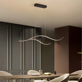 Lámpara colgante moderna ondulada LED regulable en altura para comedor
