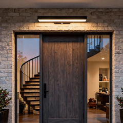 Aplique Exterior de Pared Moderno Negro Rectangular con Sensor de Movimiento