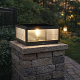 Sobremuro exterior solar moderno IP65 de vidrio rectangular para pilar